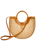 Mayyan Round Leather Handle Handbag