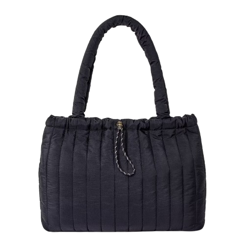 Mayyan Ruched Quilted Shoulder Tote Bag